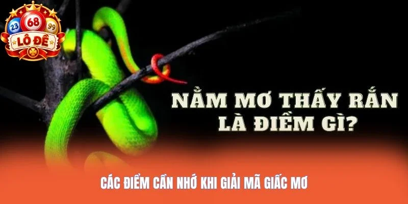Các điểm cần nhớ khi giải mã giấc mơ