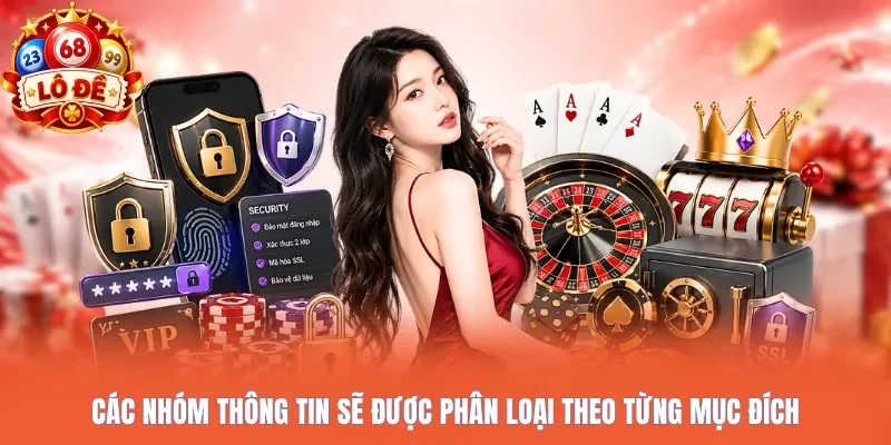 Các nhóm thông tin sẽ được phân loại theo từng mục đích