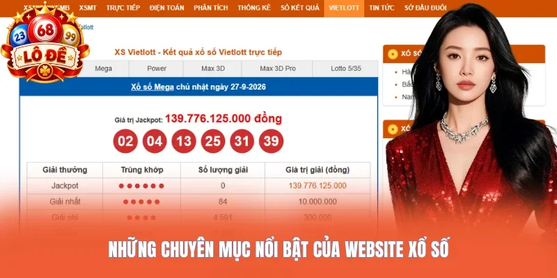 Những chuyên mục nổi bật của website xổ số